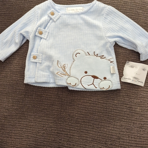 3/$30. Rumble Tumble button up sweater with applique bear. Size 0-3 mts - Picture 1 of 7